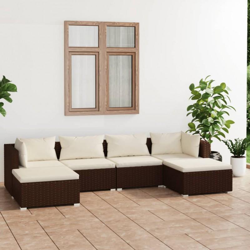 Day and Night - Day and Night Garden Furniture Set 6 Pieces and Brown Synthetic Rattan Cushions