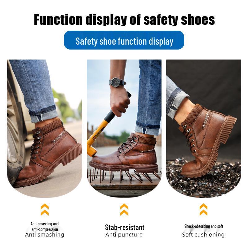 Men's Lightweight Foldable Water-Resistant Safety Shoes - Anti-Smash & Anti-Puncture Protective Work Footwear