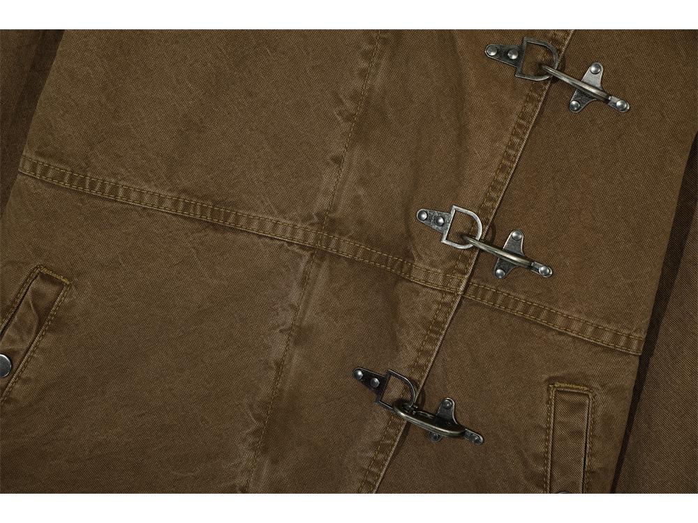 Jachetă Patchwork cu Guler Înalt pentru Bărbați, Stil Stradal European și American - Trendy, Versatilă, Croială Largă, Top de Lucru.