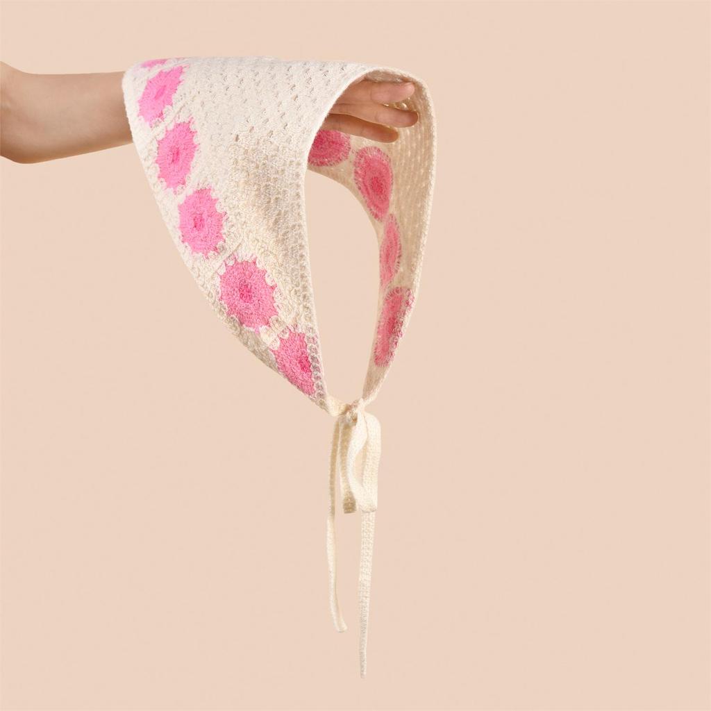 Vintage Pastoral Lace Bandana Headwrap: Chic French Silk Hair Scarf