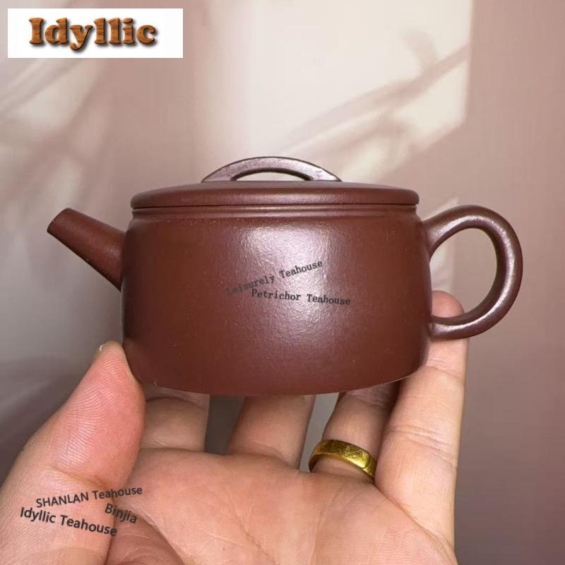 100ml Antika Yixing Lila Lerkannor Handgjord Kanna med Stor Kaliber Råmalm Lila Lera Vattenkokare Med Insats Zisha Teset För Te