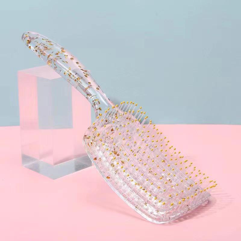 

Хрустально-золотой пушистый гребень в виде черепа с сеткой и дизайном москитной спирали прозрачный/жёлтый