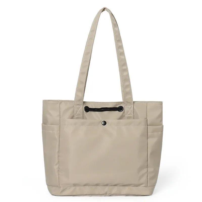 

2025 Large Capacity Lightweight Canvas Tote Bag for Female College Students белый