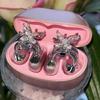 Delicate Butterfly Rhinestones Earphone Decor Strong Metal Base Portable Fashionable Crafting Component for Jewelry