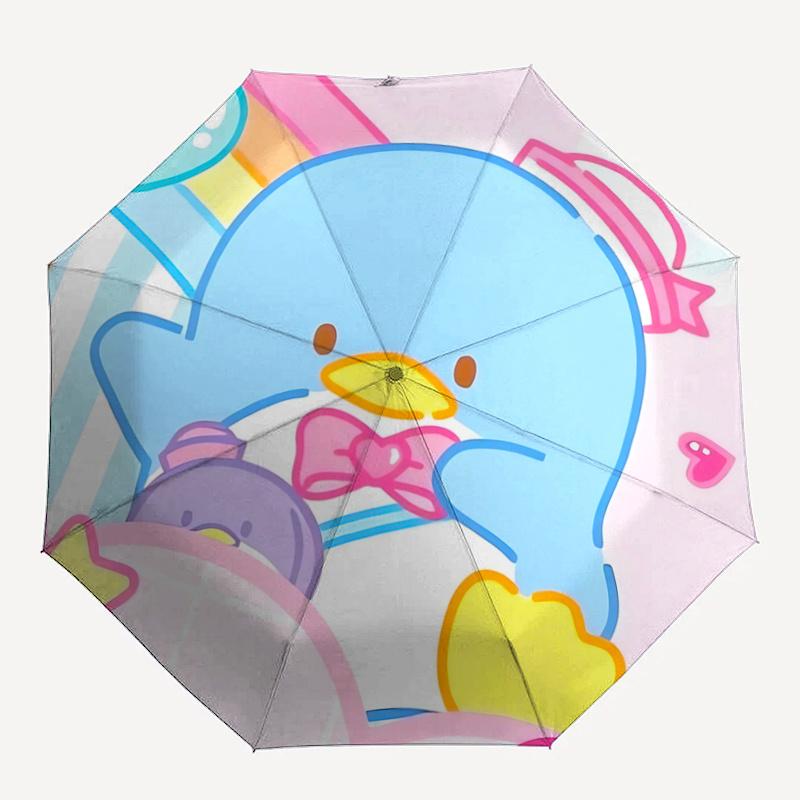 1pc Heart & Bowknot Design Umbrella: Automatic Opening/Closing, Foldable Design, Outdoor Use, Festive Gift for Fans, Travelers, Daily Use.F091
