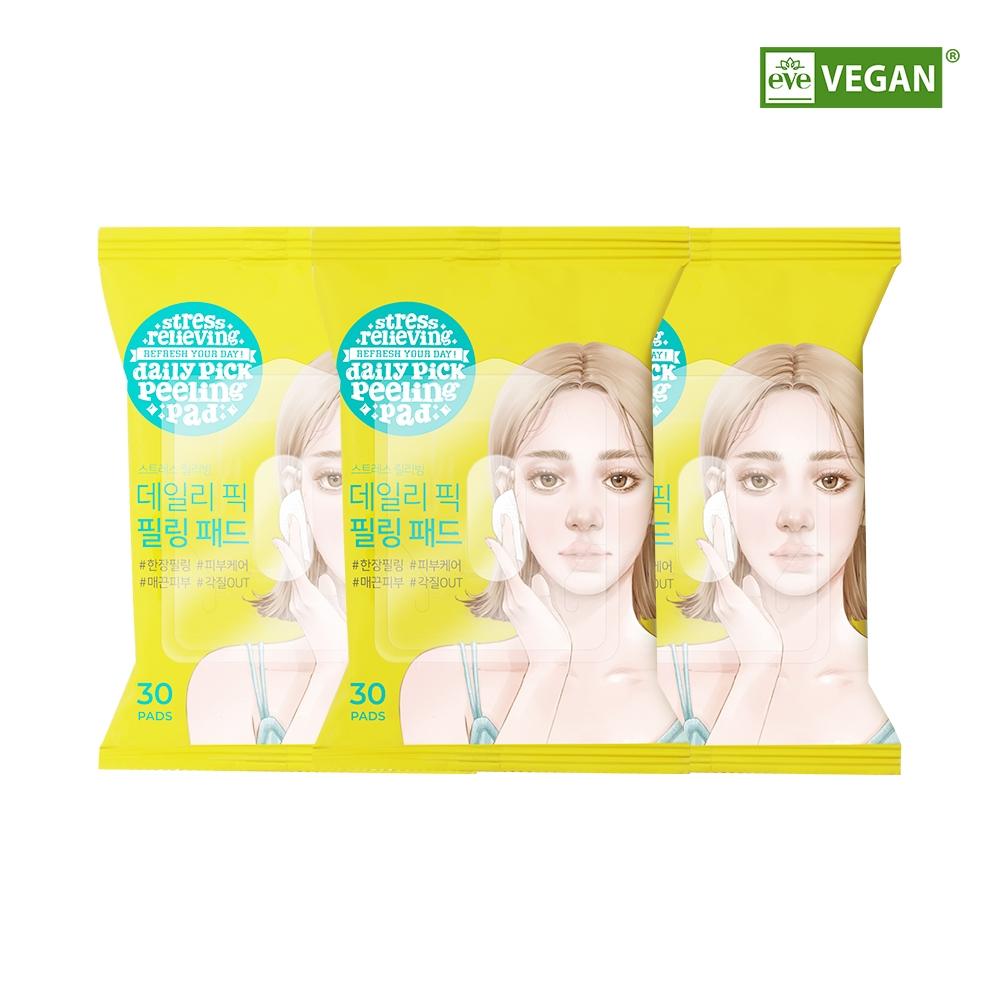 Arial [travel Essentials] Arial Stress Relief Daily Pick Peeling Pad Plan  30 Sheets X 3 Packs