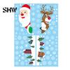 Snow Scene Glass Stickers 4Pcs Christmas Santa Claus & Reindeer Static Window Clings with Snowflake, PVC Removable Decals, Reusable for Home