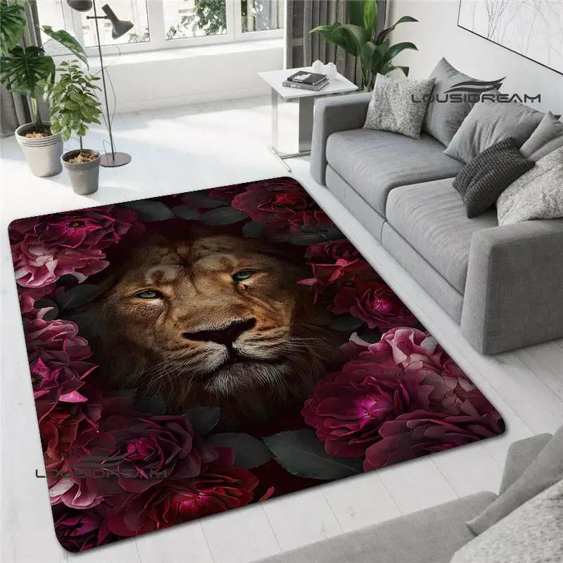 3D Lion Printed Carpet non-slip Carpet kitchen mats for floor decoracion anime rug Fashion yoga mat bedroom decor birthday gift