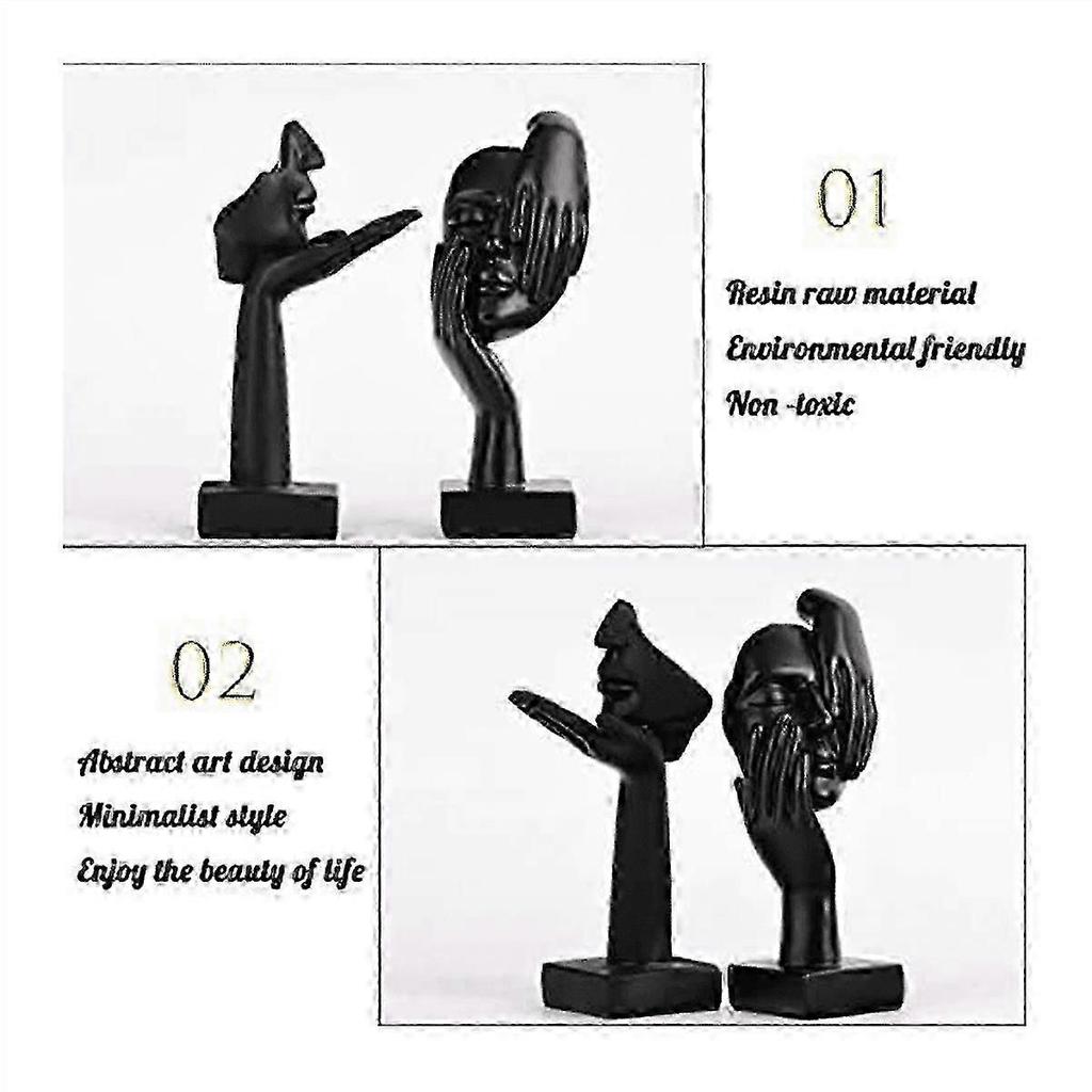 2 PCS Statue, Black Abstract Art Sculpture Modern Decoration Desktop Christmas New Year Gift,zxl