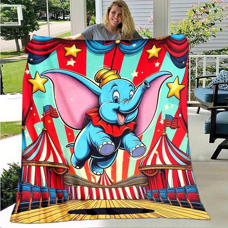 1pc Dumbo Printing Blanket Soft, All Season Throw for Living Room, Bedroom,Personalized Gift with Adorable Cartoon Design