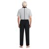 Mens Adaptive Anti-Strip Jumpsuit Lapel Short Sleeve Back Zip-up Pants Leg Zip One-piece Romper for Elderly Patient Care