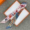 POBING Cashew Print 18m/m Twill Silk Scarves Women Luxury Brand Scarf Bag Ribbons Tie Head Scarf Small Long Skinny Scarf 86*5CM