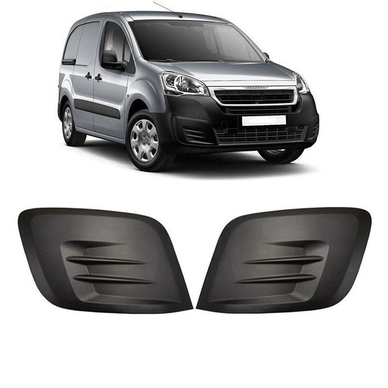 Car Front Lower Bumper Fog Light Cover Grilles For Citroen Berlingo Peugeot Partner 2015 2016-2019 Auto Side Grills Accessories