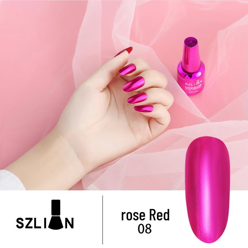 Long-Lasting Silver Metallic Mirror Nail Polish, Multicolor Glossy Finish