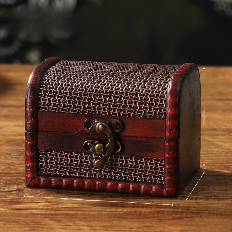 Antique Wooden Jewelry Boxes With Lid For Bedroom And Desk Decorations Gifts