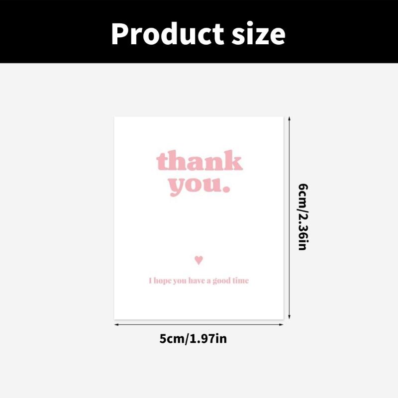 100PCS Stylish Rectangular Sticker Seal Sticker Gift Wrapping Labels Thank You Sticker for Various Festival Event