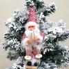 Enchanting Santa Skiing Display Portable Santa Skier Doll Festival Hanging Decorations for Celebration
