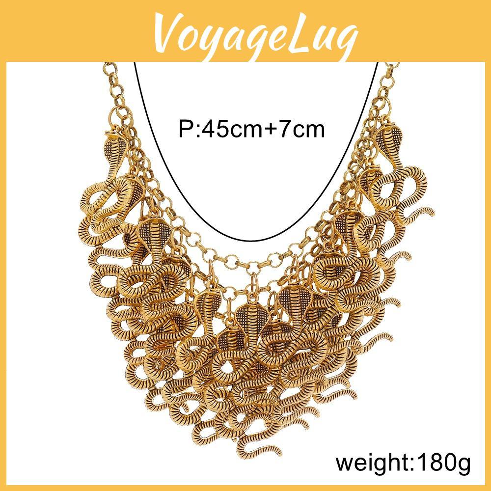 Snake Alloy Vintage Pendant Chain For Unisex Fashionistas Retro Geometric Style