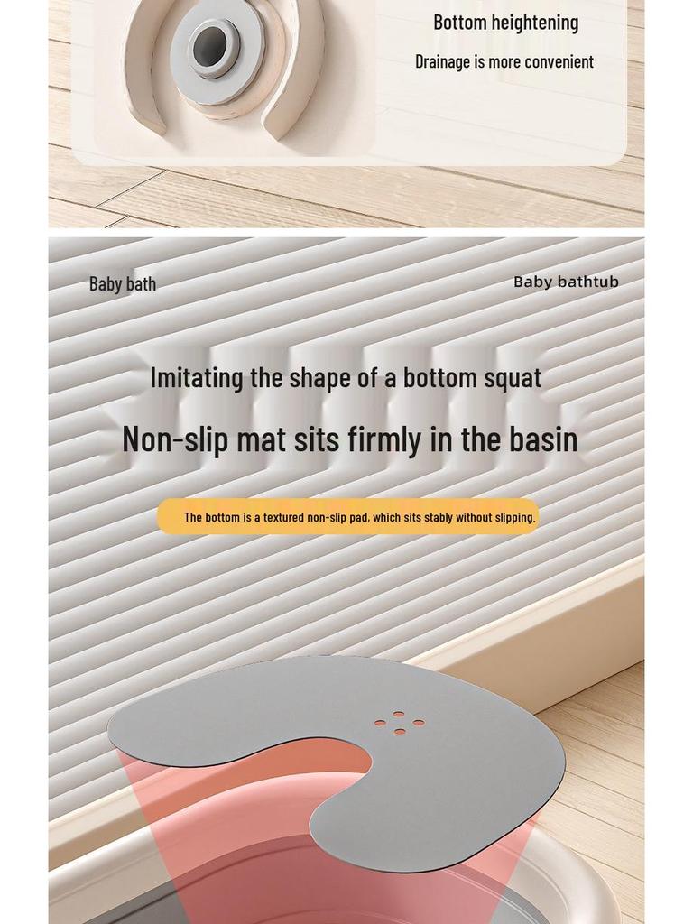 Foldable Baby Bathtub - Large, Reclining, for Toddlers & Newborns