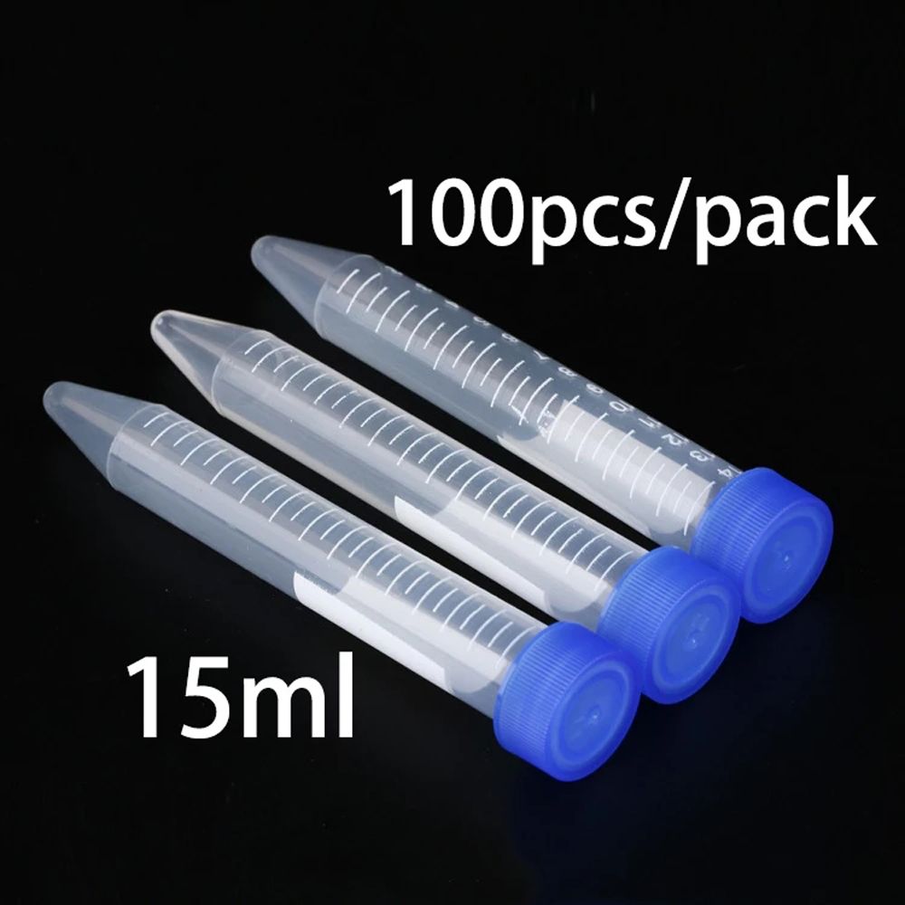 Containers 15ml Plastic Screw Cap Conical Bottom Centrifuge Tubes Plastic Bottles Transparent Tubes