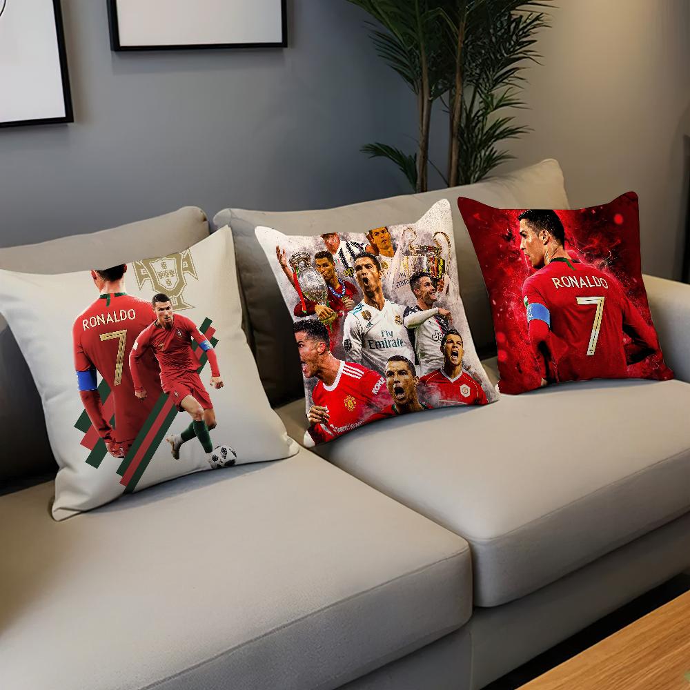 Football Star Living Room Headboard Bedroom Office Cushion Cushion Sofa Nap Time C-Cristiano R-Ronaldo-s CR7 Pillow Case