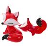 2Pcs Fox Collectibles Animals Figurines For Fairy Garden Miniatures Ornaments Small Glass Fox Statues Table Decoration