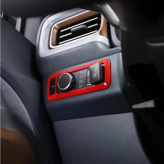 For Ford Maverick -2025 ABS Red Interior Headlight Switch Button Cover Trim