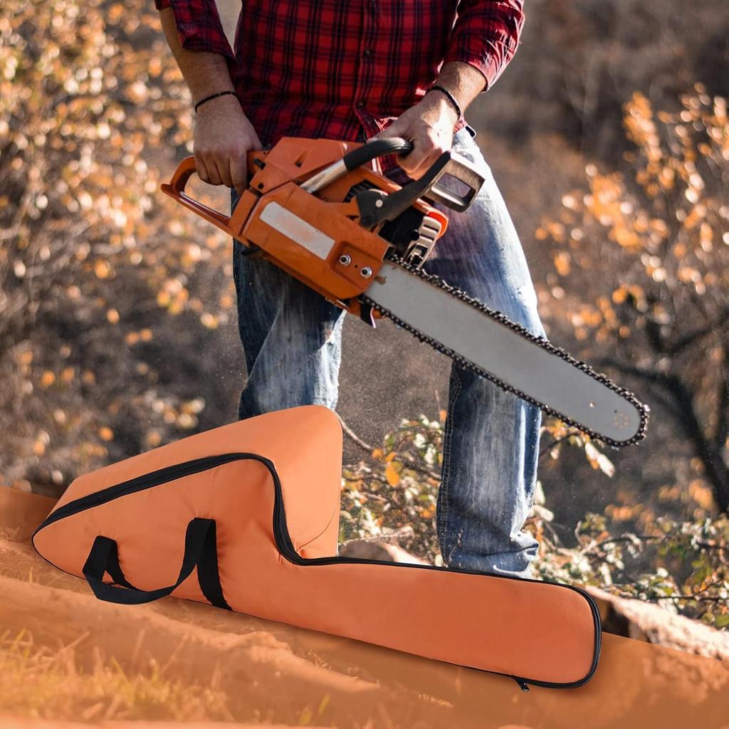 Chainsaw Carry Case Bag, Chainsaw Carrying Case 18 Inch, Portable Waterproof Oxford Cloth Holdall Chain Saw Box for Full Protection Storage
