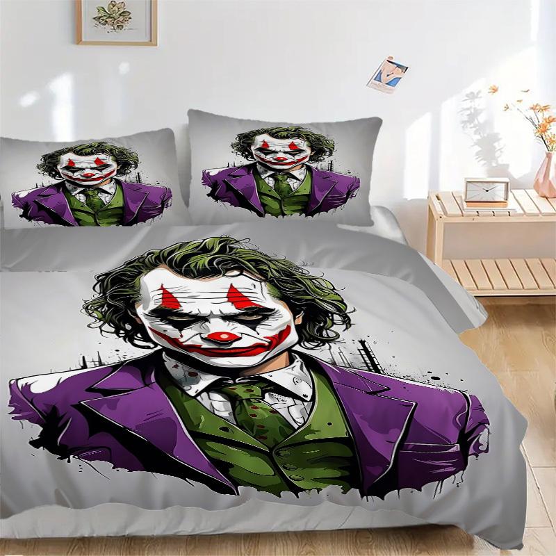 3pcs Joker Bedding Set, Soft Polyester Duvet Cover and Pillowcases Machine Washable Seasons all suitable & Guest Room Decor294