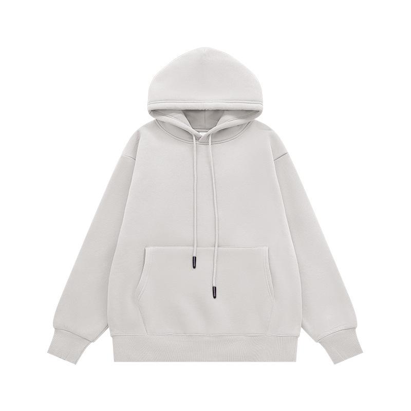 INF Unisex Plush Hoodie | 2024 Autumn/Winter Solid Color Trendy Casual Sweatshirt