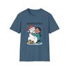 Unisex Softstyle T-Shirt Girl Hugs Snowman Snow Winter Holiday  Christmas