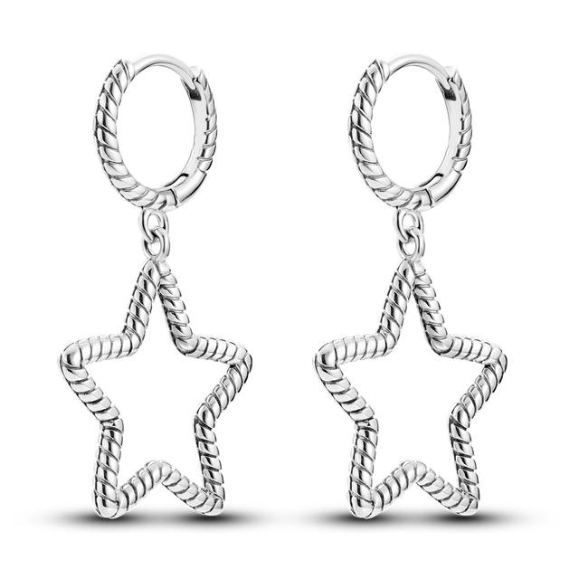 2023 925 Sterling Silver Star Sun Charms Stud Earrings For Women Grils Kids Elegant Wedding Jewelry Gift Pendientes Mujer