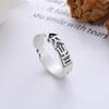 Yin Taifei Chinese Style 'Top Auspicious Sign' Silver Ring for Good Luck - Unisex Retro Design