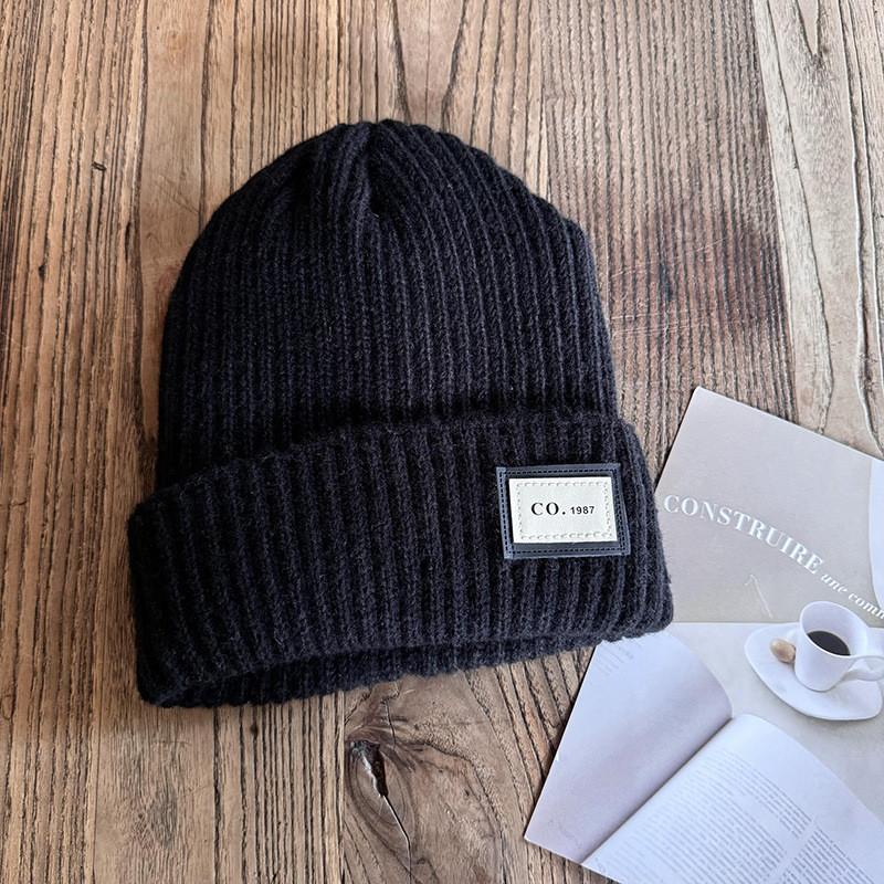 Winter Solid Color Knit Hat Men Women Fleece Lined Beanie Design Cold Weather