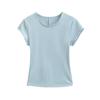 Crew neck short-sleeved T-shirt women's summer new American Spice Girl solid color slim-fitting and thin bottoming shirt sports top