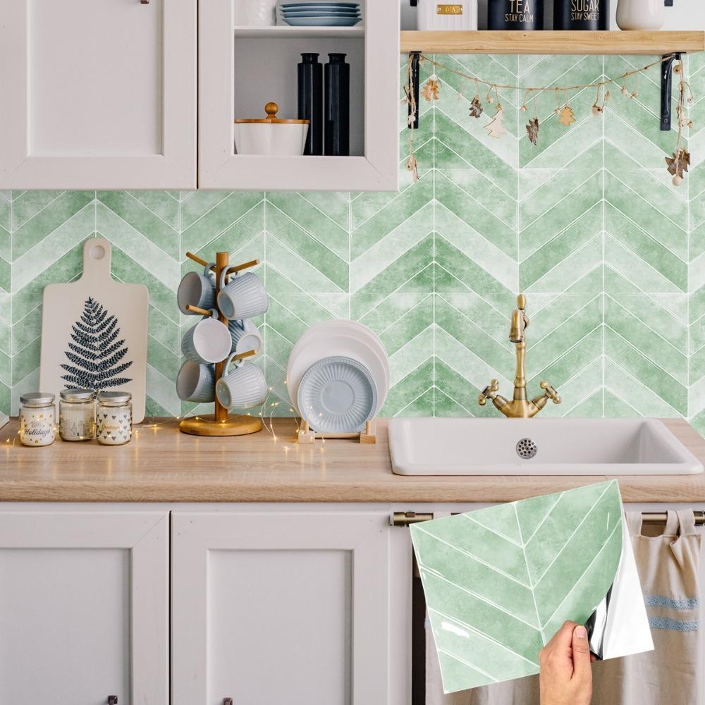 Waterproof Wallpaper Self-adhesive Wall Tile Peel and Stick Backsplash for Kitchen Bathroom