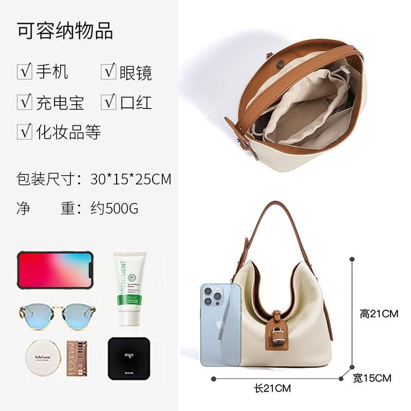 Light luxury Guangzhou first-layer cowhide women's bag underarm bag women's work commuting leather commuting advanced sense portable shoulder bag
