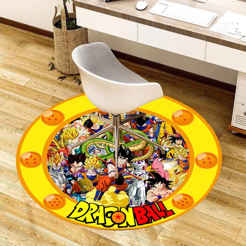 1pc Dragon Ball Characters Artwork Round Carpet, Made of Polyester,Perfect for Decorating Office Chairs, Living Rooms,Vibrant Decorative Rug