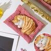 Simulation Mini Cat Cloth Pad Plush Cats Children Birthday Gifts Creative Imitation Ornaments Home Fireplace Decoration Supplies