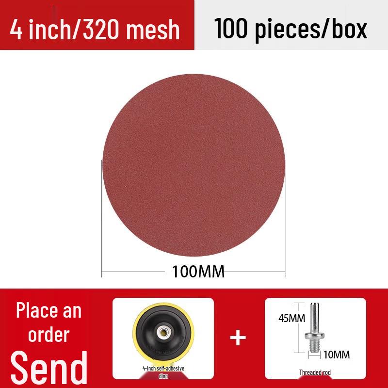 4-Inch Self-Adhesive Flocking Sandpaper Discs for Electric Drill & Angle Grinder – 100mm Polishing & Woodworking Tool.