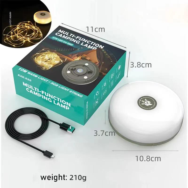 LED Camping Lamp Strip Atmosphere 10M délka Vodotěsný recyklovatelný světelný pás Venkovní zahradní dekorační lampa pro stanový pokoj