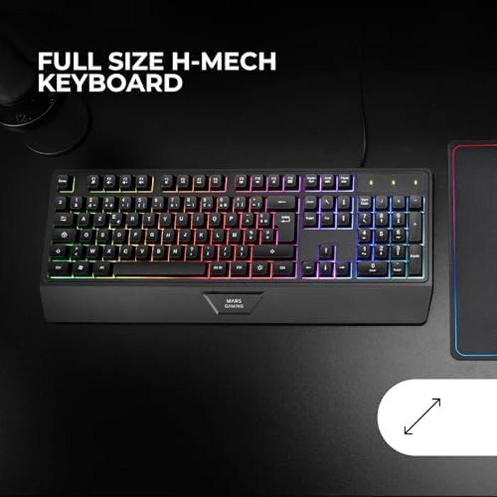 Clavier Gaming - MARSGAMING - MK124 - Ergonomique - Éclairage FRGB Rainbow - Antighosting Avancé