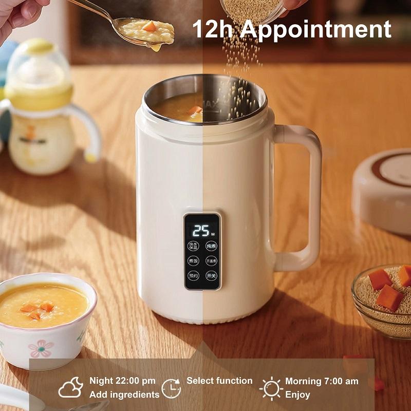 Xiaomi 500W Electric Kettle 12h Appointment Porridge Special Pot Portable 304 Stainless Steel Health Cup Multifunctional Rice Cooker 1L