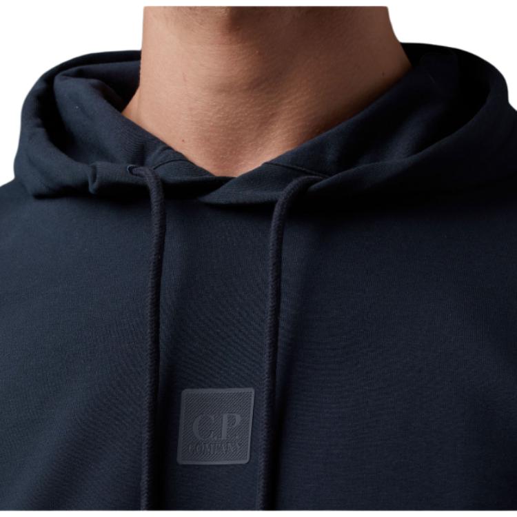 C.P. Company Stretch Fleece Logo Hooded Sweatshirt Men Sweatshirts Blue 15CLSS366A006452W888
