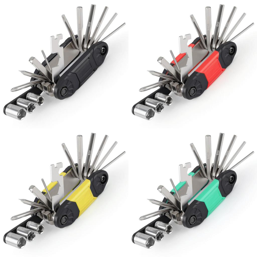 16-in-1 Faltfahrrad Werkzeugset Mit Magnetischen Schraubendrehern Für MTB Notfallreparaturen Und Wartungen