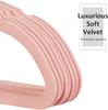 100-pack Premium Velvet Hangers Non-slip Space-saving with 12 Clips 2 Tie Racks Heavy-duty Pink Suit Clothes Hangers