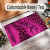 Lion Tiger Theme Crystal Velvet Rug Personalized Custom Name Text Soft Floor Mat Home Decor