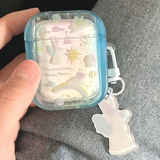 

Ins Fly Bird Rabbit Rainbow Butterlfy 2023 Imd Cute Bunny Love брелок для наушников чехол для Apple Airpod 1 2 3 Pro 2nd чехол Капа For Airpods 1 2