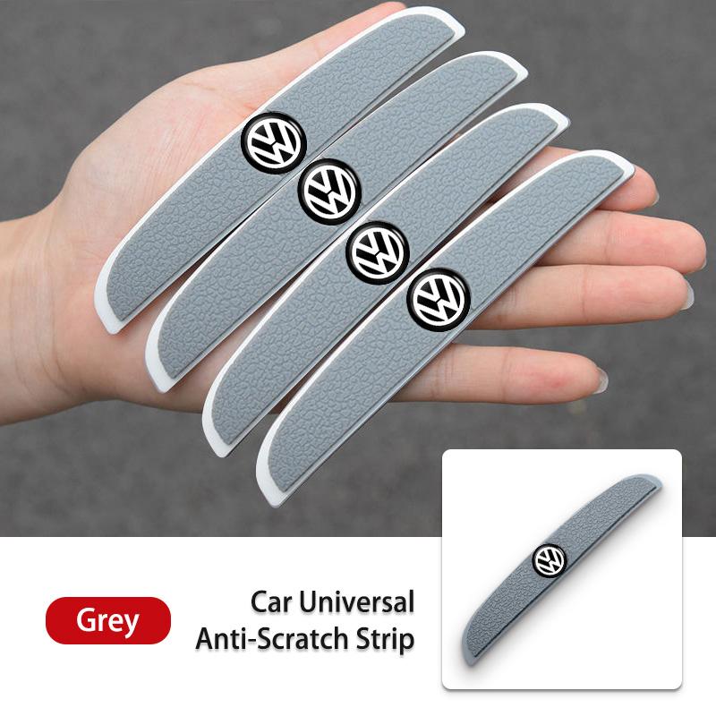 Valve Stems Caps 4PCS Car Mirror Sticker Door Side Anti Collision Strip Decals For Volkswagen VW Scirocco Passat Polo B5 B6 B7 C Ae8