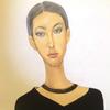 [USED] Fashionable paintings by Nobuko Terada, signed collection of works, portraits of interesting people